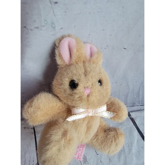 Vintage Russ Berrie Bunny Rabbit 4" Brown Stuffed Plush Mini Small Easter Animal - Picture 2 of 5